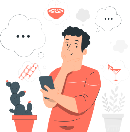 graphic of a boy thinking